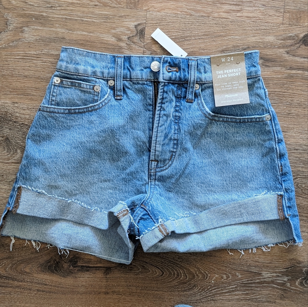 NWT Madewell Perfect vintage jean short Ansbury wash, size 24